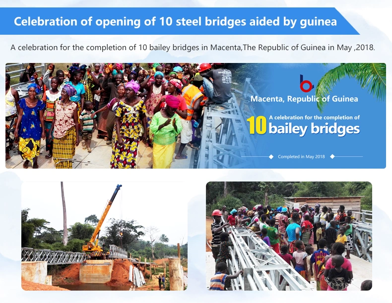 High Quality Light Permanent Bailey Steel Truss Structure Bridge Construction