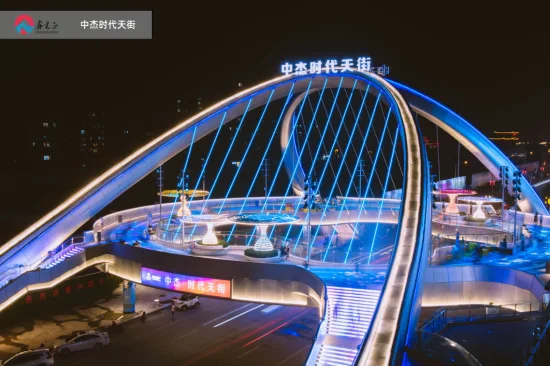 China-Hersteller kundenspezifisches Design-Überführungs-Kreuzstraßen-Stahlkonstruktionsbrücke